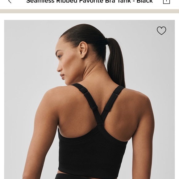 ALO Yoga Black Seamless Ribbed Favorite Bra Tank - Crop Top - Picture 2 of 4